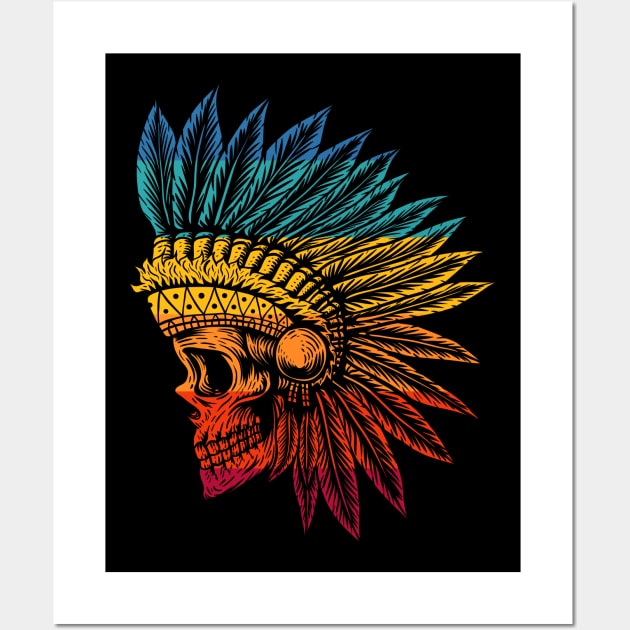 Native Skull Wall Art by Dojaja